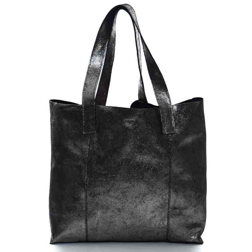 Дамска чанта от естествена италианска кожа модел ESTER silver